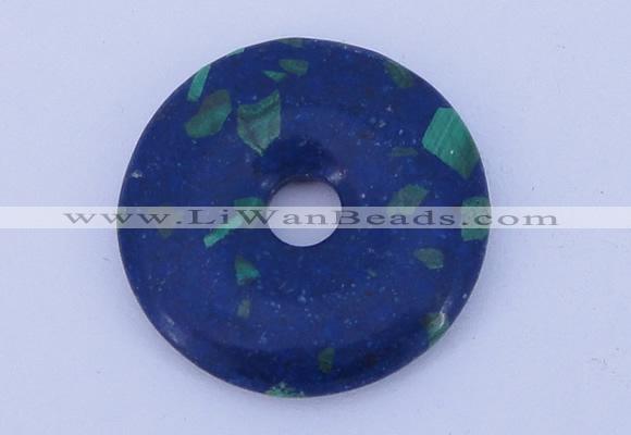 NGP222 5*30mm synthetic lapis lazuli & malachite gemstone donut pendant