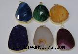 NGP2220 30*40mm - 40*45mm freeform druzy agate gemstone pendants