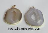 NGP2221 30*40mm - 40*45mm freeform druzy agate gemstone pendants