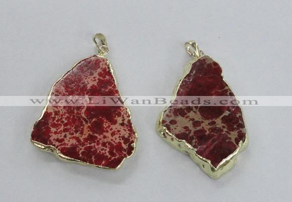 NGP2284 30*40mm - 40*50mm freeform sea sediment jasper pendants