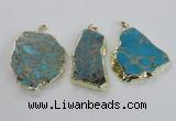 NGP2286 30*40mm - 40*50mm freeform sea sediment jasper pendants