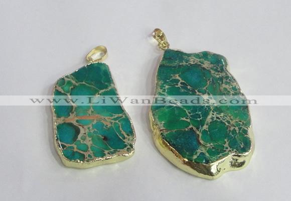 NGP2288 30*40mm - 40*50mm freeform sea sediment jasper pendants