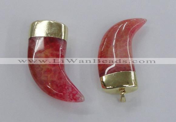 NGP2310 25*60mm - 28*65mm oxhorn agate gemstone pendants