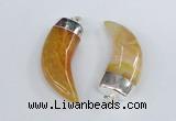 NGP2377 20*48mm - 22*50mm oxhorn agate gemstone pendants