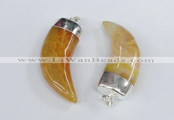 NGP2377 20*48mm - 22*50mm oxhorn agate gemstone pendants