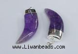 NGP2378 20*48mm - 22*50mm oxhorn agate gemstone pendants