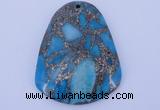 NGP238 37*47mm dyed golden turquoise & pyrite gemstone pendants