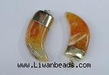 NGP2385 20*48mm - 22*50mm oxhorn agate gemstone pendants