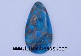 NGP240 30*60mm dyed golden turquoise & pyrite gemstone pendants