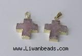 NGP2400 25*26mm - 27*28mm cross druzy agate pendants wholesale