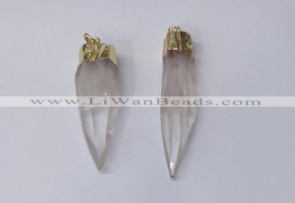 NGP2414 15*60mm - 18*70mm sticks white crystal pendants wholesale