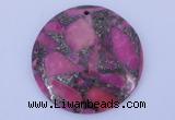 NGP243 7*40mm dyed golden turquoise & pyrite gemstone pendants