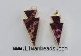 NGP2448 18*38mm - 22*45mm arrowhead sea sediment jasper pendants