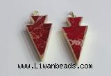 NGP2449 18*38mm - 22*45mm arrowhead sea sediment jasper pendants