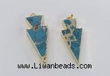 NGP2450 18*38mm - 22*45mm arrowhead sea sediment jasper pendants