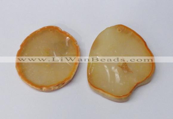 NGP2480 45*50mm - 55*65mm freeform agate gemstone pendants