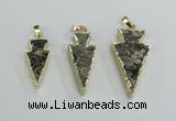 NGP2484 15*30mm - 22*40mm arrowhead ammonite gemstone pendants