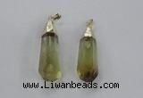 NGP2488 12*45mm - 15*50mm faceted nuggets lemon quartz pendants