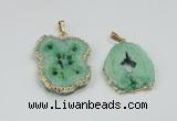 NGP2509 18*25mm - 30*40mm freeform druzy agate pendants