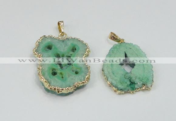 NGP2509 18*25mm - 30*40mm freeform druzy agate pendants