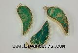 NGP2528 18*40mm - 22*55mm wing-shaped sea sediment jasper pendants