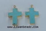 NGP2532 30*40mm - 40*50mm cross turquoise pendants wholesale