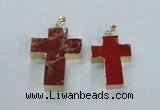 NGP2534 30*40mm - 40*50mm cross sea sediment jasper pendants