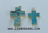 NGP2535 30*40mm - 40*50mm cross sea sediment jasper pendants