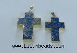 NGP2536 30*40mm - 40*50mm cross sea sediment jasper pendants