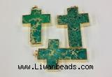 NGP2537 30*45mm - 40*50mm cross sea sediment jasper pendants