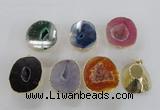 NGP2559 25*35mm - 30*40mm freeform druzy agate gemstone pendants