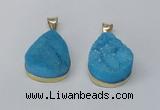 NGP2565 22*30mm teardrop druzy agate gemstone pendants