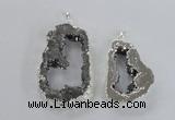 NGP2574 35*45mm - 40*55mm freeform plated druzy agate pendants