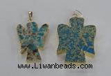 NGP2591 25*35mm - 38*48mm angel sea sediment jasper pendants