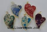 NGP2602 25*35mm - 35*45mm heart sea sediment jasper pendants