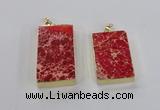 NGP2615 20*40mm - 25*45mm rectangle sea sediment jasper pendants