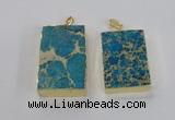 NGP2616 20*40mm - 25*45mm rectangle sea sediment jasper pendants