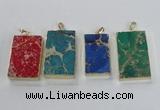 NGP2619 20*40mm - 25*45mm rectangle sea sediment jasper pendants