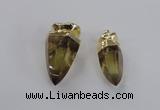 NGP2630 15*35mm - 18*40mm cone lemon quartz gemstone pendants