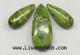 NGP264 15*30mm - 20*50mm flat teardrop sea sediment jasper pendants set