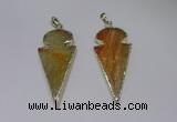 NGP2646 25*48mm - 28*54mm arrowhead agate pendants wholesale