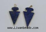 NGP2690 25*40mm - 30*55mm arrowhead lapis lazuli pendants