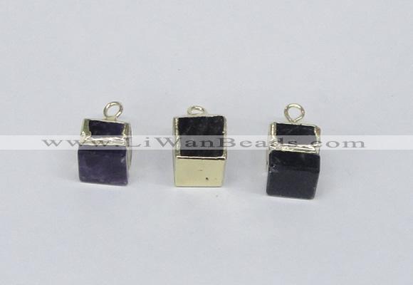 NGP2732 11*13mm - 12*15mm cube mixed quartz gemstone pendants