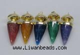 NGP2744 20*45mm - 20*50mm cone agate gemstone pendants wholesale