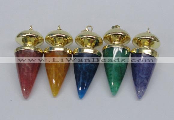 NGP2744 20*45mm - 20*50mm cone agate gemstone pendants wholesale