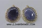 NGP2756 50*60mm oval agate gemstone pendants wholesale