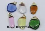 NGP2800 15*30mm - 25*35mm freeform crystal glass pendants wholesale