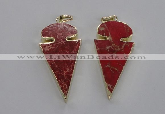 NGP2820 25*50mm - 27*55mm arrowhead sea sediment jasper pendants