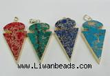 NGP2824 25*50mm - 27*55mm arrowhead sea sediment jasper pendants