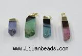 NGP2849 8*20mm - 12*40mm sticks druzy agate gemstone pendants